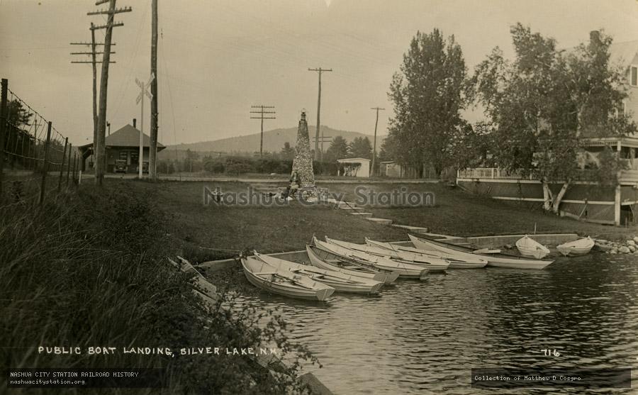 Postcard: Public Boat Landing, Silver Lake, New Hampshire